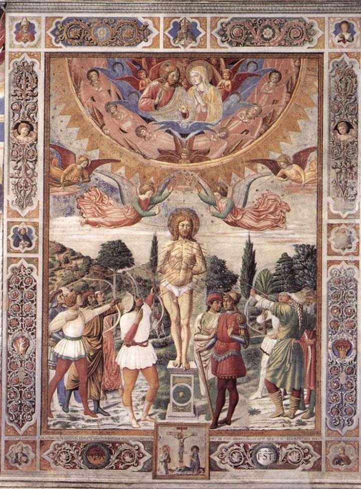 Martyrdom of St Sebastian painting - Benozzo di Lese di Sandro Gozzoli Martyrdom of St Sebastian art painting